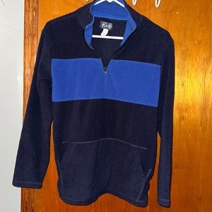 Boys XXL quarter zip fleece size 16 - Navy with blue stripe, with front pocket